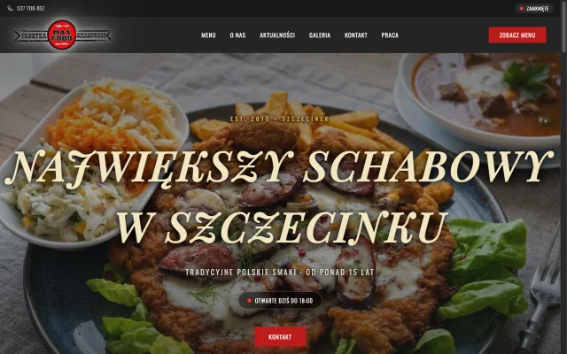 Fabryka Schabowego - restauracja z tradycyjną kuchnią polską - zrzut ekranu realizacji