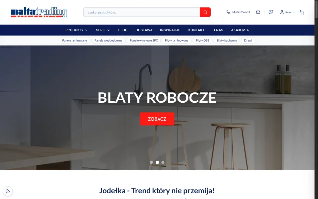 Malta Trading - sklep autoryzowanego dystrybutora Kronospan - zrzut ekranu realizacji