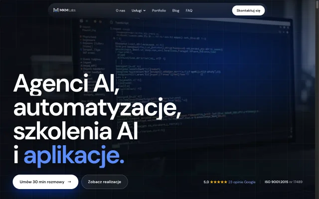 MKM Labs - laboratorium sztucznej inteligencji i software house - zrzut ekranu realizacji
