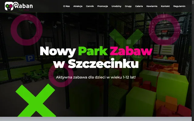 Raban Szczecinek - sala zabaw i centrum rozrywki dziecięcej - zrzut ekranu realizacji