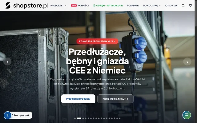 ShopStore - sklep internetowy osprzętu elektroinstalacyjnego - zrzut ekranu realizacji