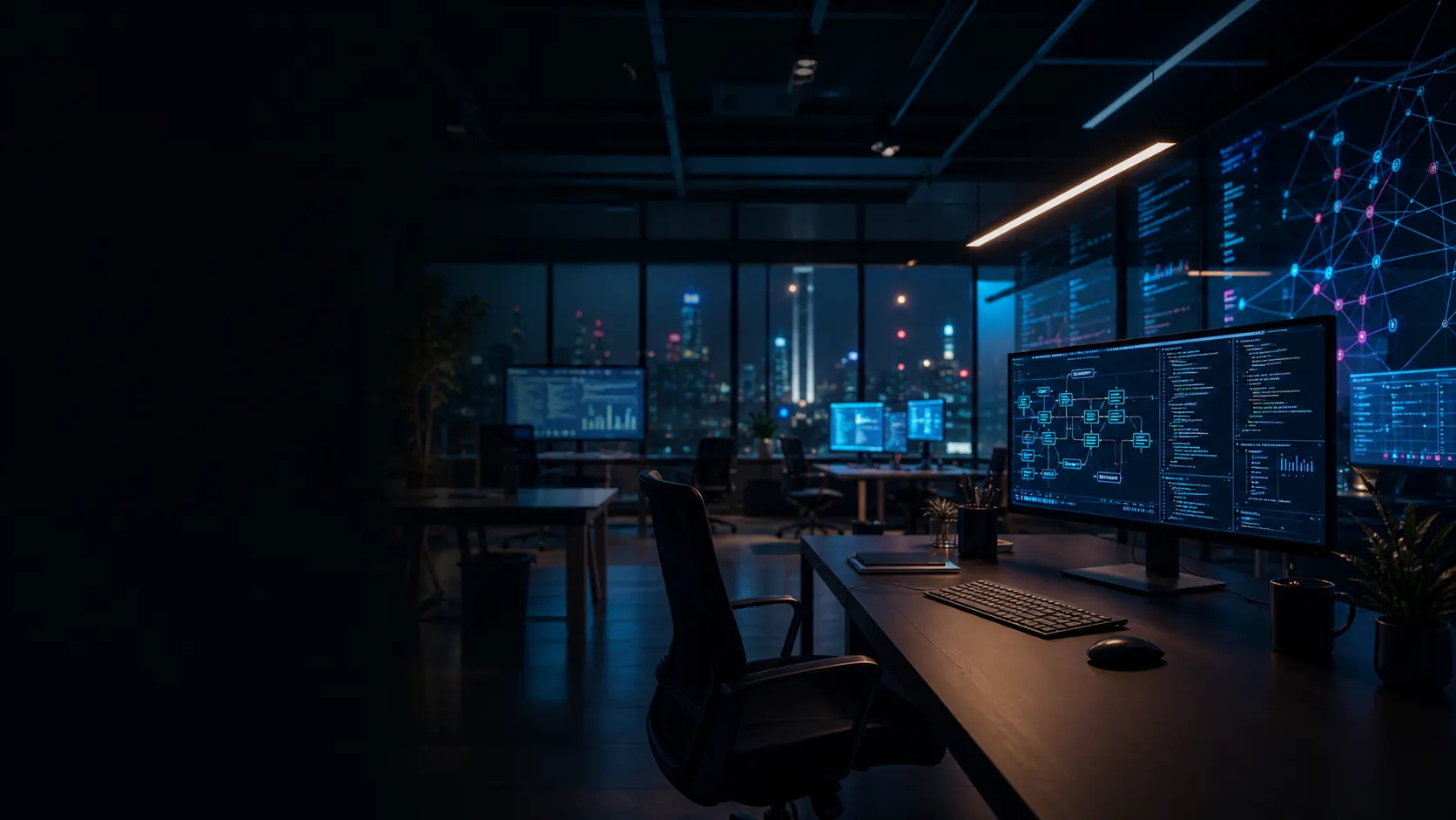 Modern software house workspace for Mikamait projects